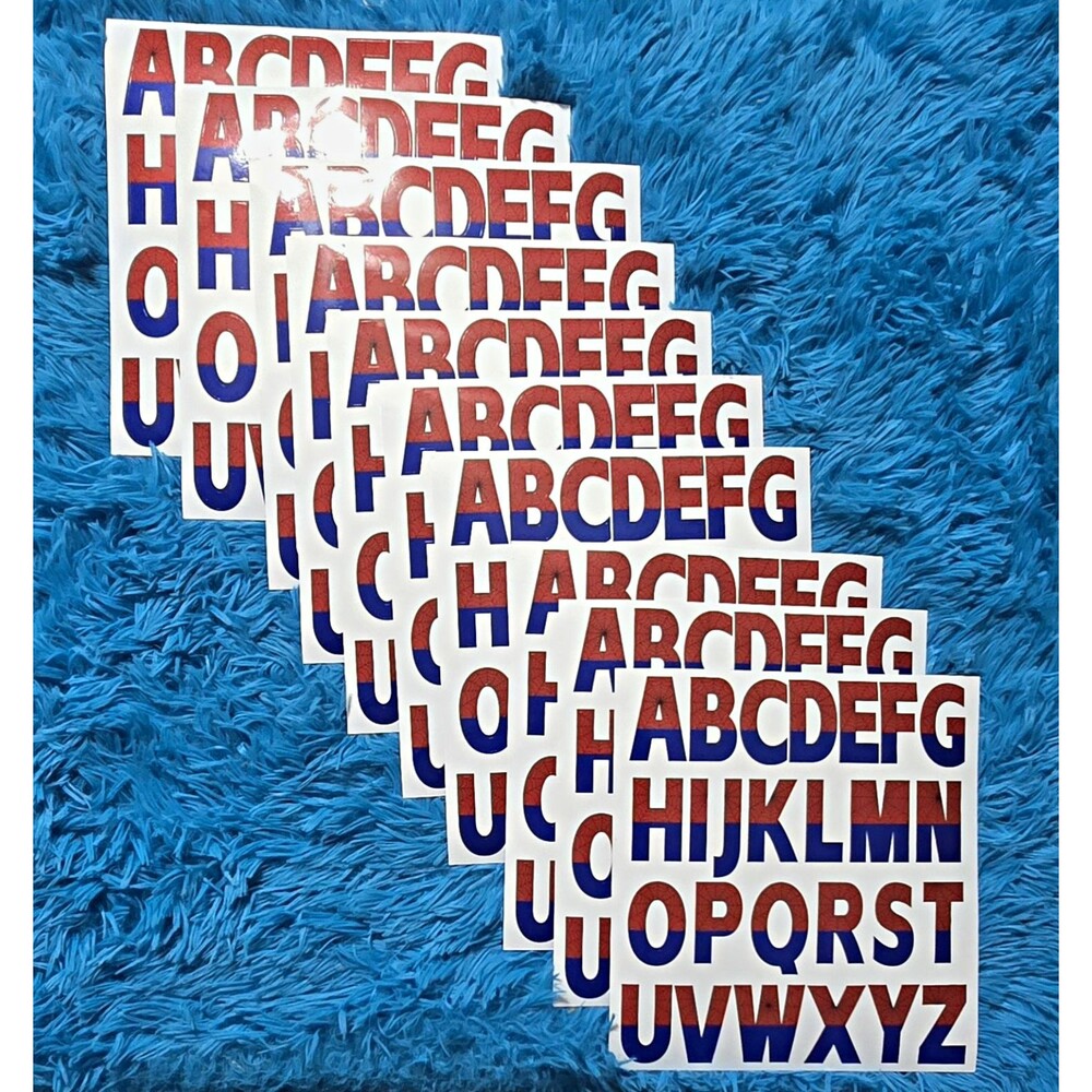 10 Alphabet Stickers Sheets A-Z Red & Blue 1.75" Letters Spiderman Themed